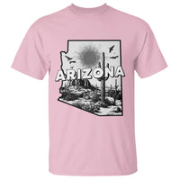 Arizona Cactus Vintage State Map Desert Gift T Shirt - Wonder Print Shop