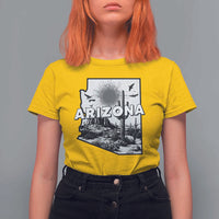 Arizona Cactus Vintage State Map Desert Gift T Shirt For Women - Wonder Print Shop