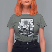 Arizona Cactus Vintage State Map Desert Gift T Shirt For Women - Wonder Print Shop