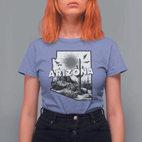 Arizona Cactus Vintage State Map Desert Gift T Shirt For Women - Wonder Print Shop