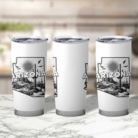 Arizona Cactus Vintage State Map Desert Gift Tumbler Cup - Wonder Print Shop