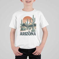 Arizona Desert Sunset T Shirt For Kid Vintage Cactus Grand Canyon State Gift - Wonder Print Shop
