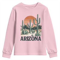Arizona Desert Sunset Youth Sweatshirt Vintage Cactus Grand Canyon State Gift - Wonder Print Shop