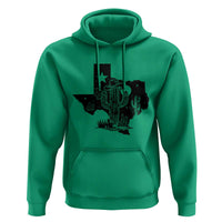 Western Pride Gift Hoodie Cactus Texas Map With Cowboy Hat - Wonder Print Shop