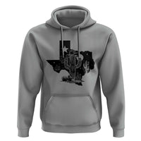 Western Pride Gift Hoodie Cactus Texas Map With Cowboy Hat - Wonder Print Shop