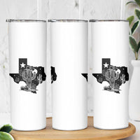 Western Pride Gift Skinny Tumbler Cactus Texas Map With Cowboy Hat - Wonder Print Shop