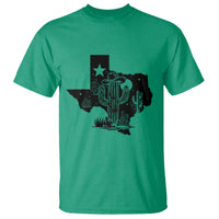 Western Pride Gift T Shirt Cactus Texas Map With Cowboy Hat - Wonder Print Shop