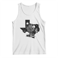Western Pride Gift Tank Top Cactus Texas Map With Cowboy Hat - Wonder Print Shop