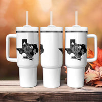 Western Pride Gift Tumbler With Handle Cactus Texas Map With Cowboy Hat - Wonder Print Shop