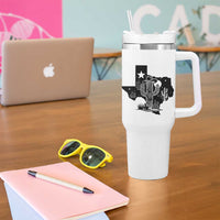 Western Pride Gift Tumbler With Handle Cactus Texas Map With Cowboy Hat - Wonder Print Shop