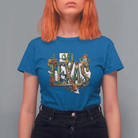 Texas Cowboy And Cowgirl T Shirt For Women Vintage Cactus Gift Idea - Wonder Print Shop