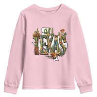 Texas Cowboy And Cowgirl Youth Sweatshirt Vintage Cactus Gift Idea - Wonder Print Shop