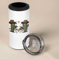 Funny Lone Star Cactus Cowboy Gunfight Gift 4 in 1 Can Cooler Tumbler - Wonder Print Shop
