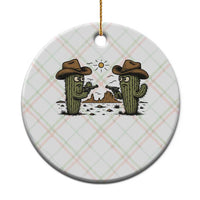 Funny Lone Star Cactus Cowboy Gunfight Gift Ceramic Ornament - Wonder Print Shop