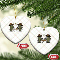 Funny Lone Star Cactus Cowboy Gunfight Gift Ceramic Ornament - Wonder Print Shop