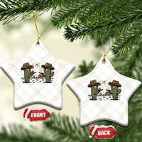 Funny Lone Star Cactus Cowboy Gunfight Gift Ceramic Ornament - Wonder Print Shop