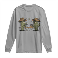 Funny Lone Star Cactus Cowboy Gunfight Gift Long Sleeve Shirt - Wonder Print Shop