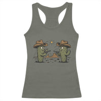 Funny Lone Star Cactus Cowboy Gunfight Gift Racerback Tank Top - Wonder Print Shop