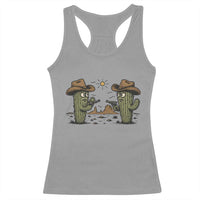 Funny Lone Star Cactus Cowboy Gunfight Gift Racerback Tank Top - Wonder Print Shop
