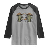 Funny Lone Star Cactus Cowboy Gunfight Gift Raglan Shirt - Wonder Print Shop