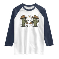 Funny Lone Star Cactus Cowboy Gunfight Gift Raglan Shirt - Wonder Print Shop