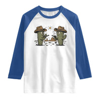 Funny Lone Star Cactus Cowboy Gunfight Gift Raglan Shirt - Wonder Print Shop