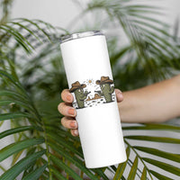 Funny Lone Star Cactus Cowboy Gunfight Gift Skinny Tumbler - Wonder Print Shop