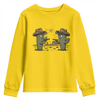 Funny Lone Star Cactus Cowboy Gunfight Gift Youth Sweatshirt - Wonder Print Shop