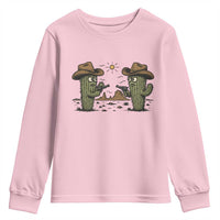 Funny Lone Star Cactus Cowboy Gunfight Gift Youth Sweatshirt - Wonder Print Shop