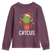 Funny Christmas Catcus Youth Sweatshirt Succulent Lover Gift - Wonder Print Shop