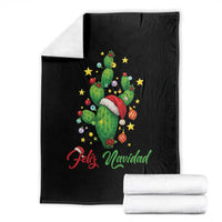 Feliz Navidad Cactus Throw Blanket Funny Spanish Christmas Gift - Wonder Print Shop