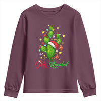 Feliz Navidad Cactus Youth Sweatshirt Funny Spanish Christmas Gift - Wonder Print Shop