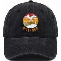 Mothman Washed Cotton Baseball Cap Retro Vintage Cryptid Gothic Horror Gift
