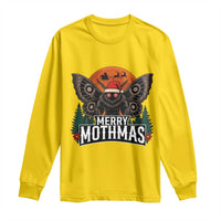 Mothman Long Sleeve Shirt Holiday Humor Merry Mothmas Cryptid Gift - Wonder Print Shop