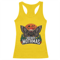 Mothman Racerback Tank Top Holiday Humor Merry Mothmas Cryptid Gift - Wonder Print Shop