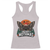 Mothman Racerback Tank Top Holiday Humor Merry Mothmas Cryptid Gift - Wonder Print Shop