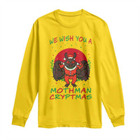 Mothman Christmas Long Sleeve Shirt We Wish You A Mothman Cryptmas Funny Christmas Gift - Wonder Print Shop