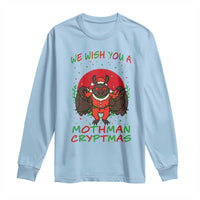 Mothman Christmas Long Sleeve Shirt We Wish You A Mothman Cryptmas Funny Christmas Gift - Wonder Print Shop