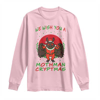 Mothman Christmas Long Sleeve Shirt We Wish You A Mothman Cryptmas Funny Christmas Gift - Wonder Print Shop