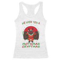 Mothman Christmas Racerback Tank Top We Wish You A Mothman Cryptmas Funny Christmas Gift - Wonder Print Shop