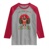 Mothman Christmas Raglan Shirt We Wish You A Mothman Cryptmas Funny Christmas Gift - Wonder Print Shop