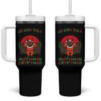 Mothman Christmas Tumbler With Handle We Wish You A Mothman Cryptmas Funny Christmas Gift