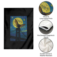 Mothman Starry Night Garden Flag Van Gogh Cryptid Gift - Wonder Print Shop