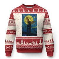 Mothman Starry Night Ugly Christmas Sweater Van Gogh Cryptid Gift - Wonder Print Shop