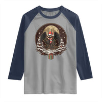 Mothman In Christmas Night Raglan Shirt Funny Cryptid Gift - Wonder Print Shop