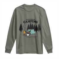 Mothman Long Sleeve Shirt Id Rather Be Camping Funny Cryptid Gift - Wonder Print Shop