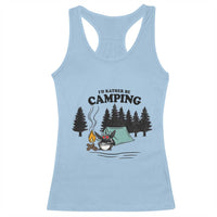Mothman Racerback Tank Top Id Rather Be Camping Funny Cryptid Gift - Wonder Print Shop