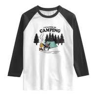 Mothman Raglan Shirt Id Rather Be Camping Funny Cryptid Gift - Wonder Print Shop
