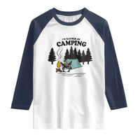 Mothman Raglan Shirt Id Rather Be Camping Funny Cryptid Gift - Wonder Print Shop