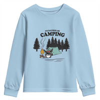 Mothman Youth Sweatshirt Id Rather Be Camping Funny Cryptid Gift - Wonder Print Shop